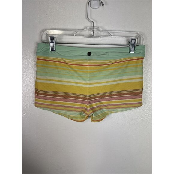 Prana women's M 2-Piece Tankini Top Boy Short Swimsuit Green Yellow EUC - Picture 6 of 12